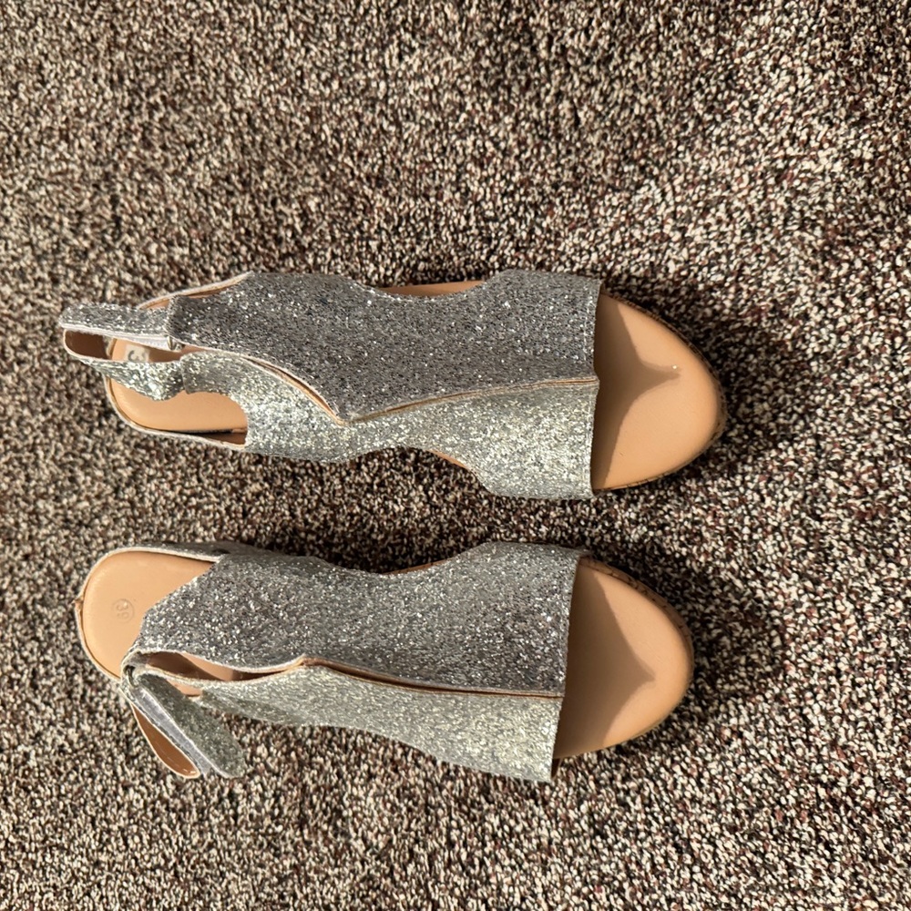 Silver Glitter Women's Sandals